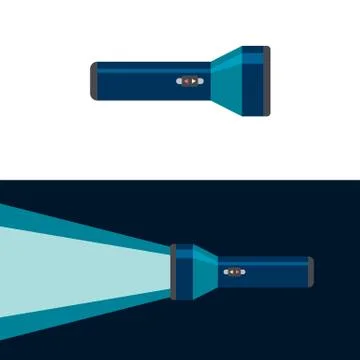 Flashlight. On and off position. Stock Illustration