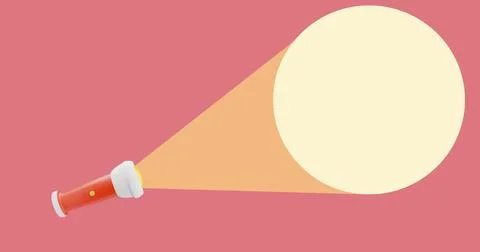 Flashlight beam 3D icon vector illustration Stock Illustration