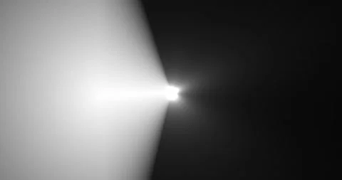 Flashlight beams moving in total darkness on a black background. Bright transpar Vídeos de archivo 332930107