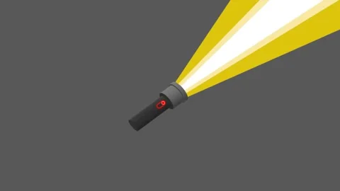 Flashlight with a bright beam.Electric lamp powered by battery. Stock Footage 292829852