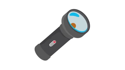 A flashlight with a bright red light, suitable for signaling or preserving .. Stock Footage 332390619