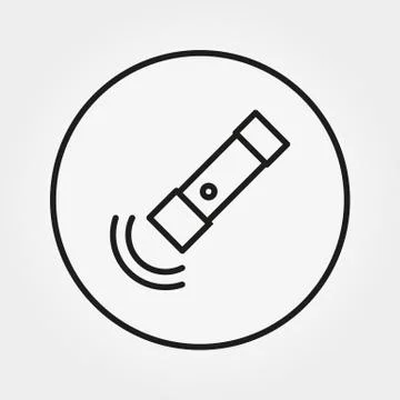Flashlight. Camping. Icon. Vector. Editable Thin line. Universal Stock Illustration