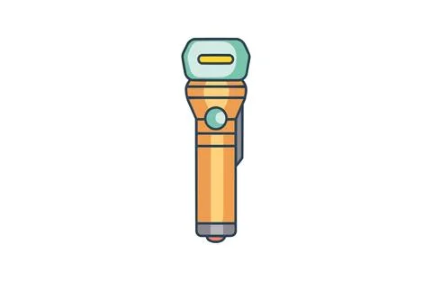 Flashlight color icon vector, isolated on white background. Beautiful flash.. Stock Illustration