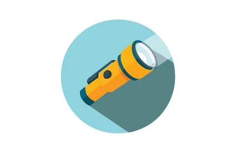Flashlight color icon vector, isolated on white background. Beautiful flash.. Stock Illustration