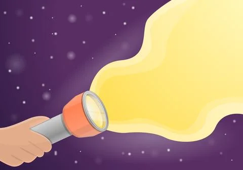 Flashlight concept background, cartoon style Stock-Illustration