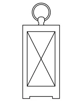Flashlight. Decorative vintage lantern - vector linear illustration for coloring Stock Illustration