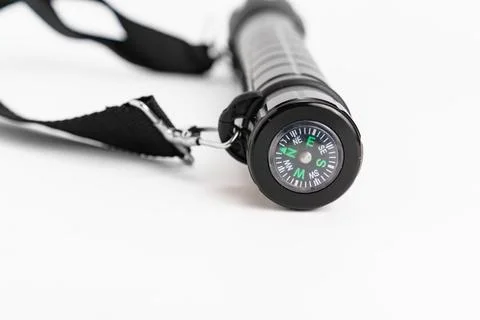 Flashlight designed for photographers with compass for navigation Stock-Fotos