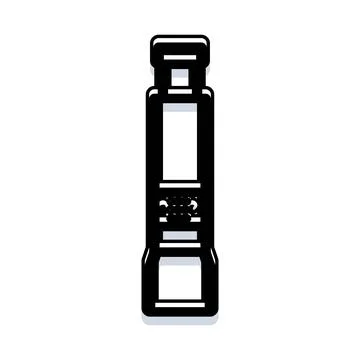 Flashlight device illuminating darkness providing security assistance Illustrazione stock