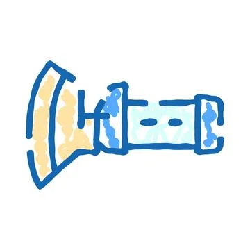 Flashlight device illuminating light beam sketch Stock Illustration