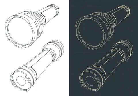 Flashlight drawings Stock Illustration