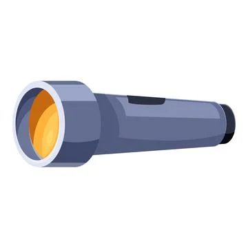 Flashlight emitting light in the dark, portable illumination tool Stock Illustration