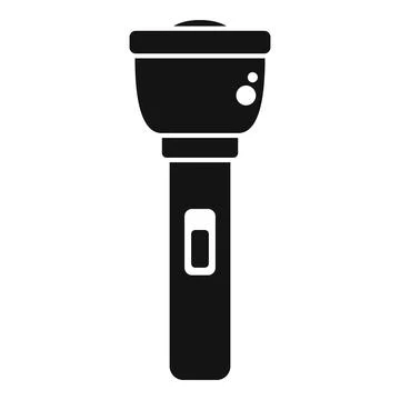Flashlight emitting light in the darkness, simple icon of a torch Stock Illustration