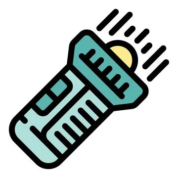 Flashlight emitting a ray of light icon vector illustration Stock Illustration