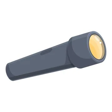 Flashlight emitting a ray of light, object for camping and hiking Stock Illustration