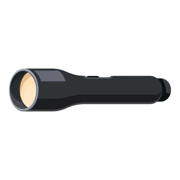 Flashlight emitting warm light beam in darkness Stock Illustration