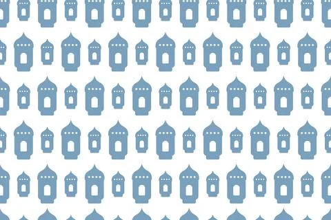 Flashlight. Fanu. Seamless pattern. Repeating ornament for Ramadan. イラスト素材