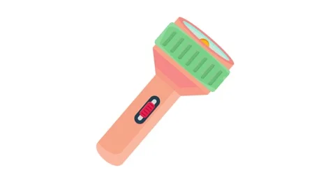 A flashlight featuring a green handle and a red light, designed for visibil.. Stock Footage 332453886