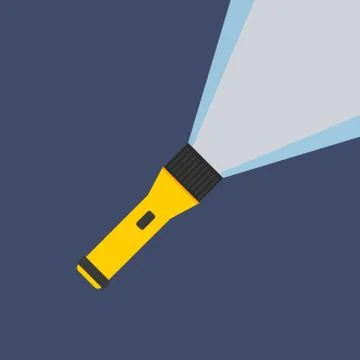 Flashlight flat icon vector image Stock Illustration