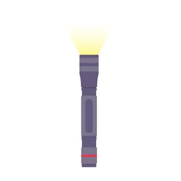 Flashlight Flat Illustration. Clean Icon Design Element on Isolated White B.. Illustrazione stock