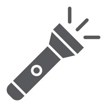 Flashlight glyph icon, light and lamp, torch sign, vector graphics, a solid Stock Illustration