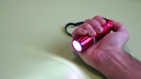 Flashlight In Hand Stock-Footage 32546918