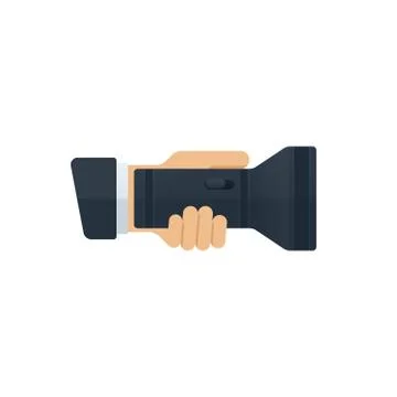 Flashlight in hand Stock Illustration