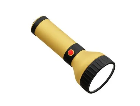Flashlight icon 3d render. Torch light icon Stock Illustration