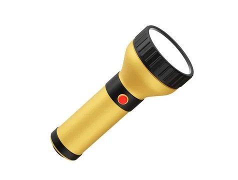 Flashlight icon 3d rendering illustration Stock Illustration