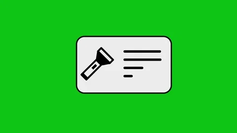 Flashlight icon animation with checklist on white frame over green backgrou.. Stock Footage 346496661