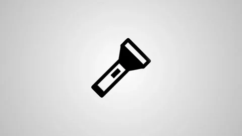 Flashlight icon animation glowing on white background for mobile app user i.. Stock Footage 346496493