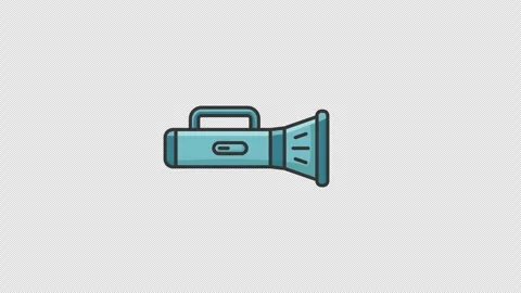 Flashlight icon for camping equipment animation video Stock Footage 265613182