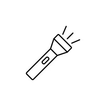 Flashlight icon element of camping icon for mobile concept and web apps. Thin Stock Illustration