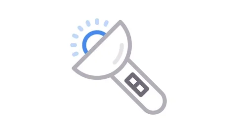 A flashlight icon featuring a light, indicating a source of illumination. Stock Footage 334918493