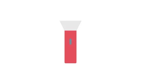 Flashlight icon featuring red and yellow colors, indicating brightness and .. Stock Footage 332984103