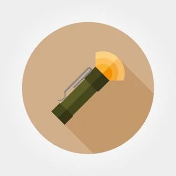 Flashlight icon. Flat Stock Illustration