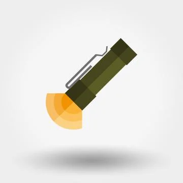 Flashlight icon. Flat Stock Illustration