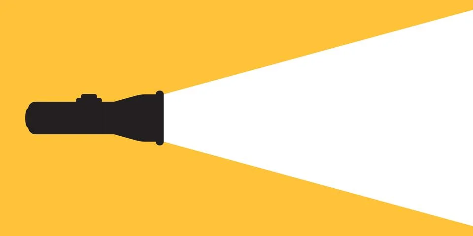 Flashlight icon in flat style. Electric lamp vector illustration on isolate.. Stock Illustration