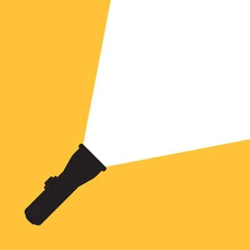 Flashlight icon in flat style. Electric lamp vector illustration on isolate.. Stock Illustration