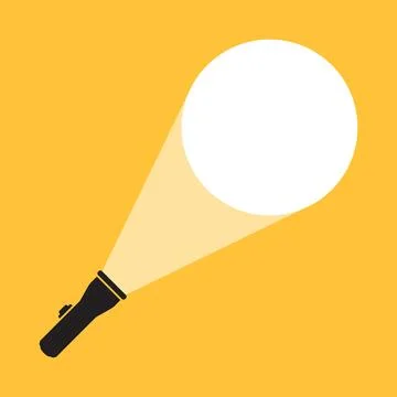 Flashlight icon in flat style. Electric lamp vector illustration on isolate.. Stock Illustration