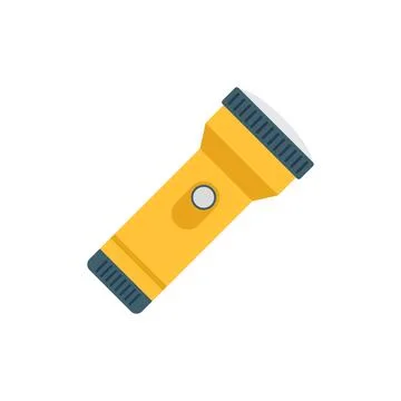 Flashlight icon in flat style. Electric lamp vector illustration on isolate.. Stock Illustration
