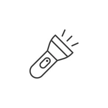 Flashlight icon in flat style. Electric lamp vector illustration on isolate.. Stock Illustration