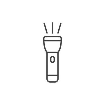 Flashlight icon in flat style. Electric lamp vector illustration on isolate.. Stock Illustration
