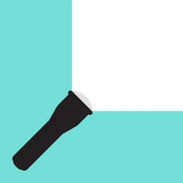 Flashlight icon in flat style. Electric lamp vector illustration on isolate.. Stock Illustration