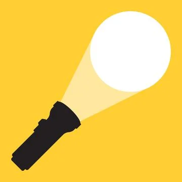 Flashlight icon in flat style. Electric lamp vector illustration on isolate.. Stock Illustration