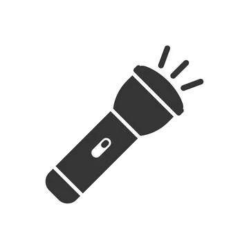 Flashlight icon in flat style. Electric lamp vector illustration on isolate.. Stock Illustration