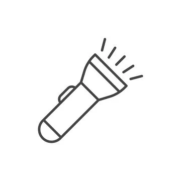 Flashlight icon in flat style. Electric lamp vector illustration on isolate.. Stock Illustration