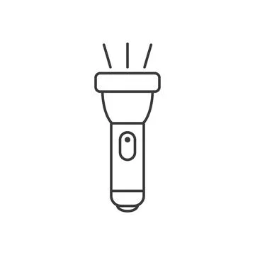 Flashlight icon in flat style. Electric lamp vector illustration on isolate.. Stock Illustration