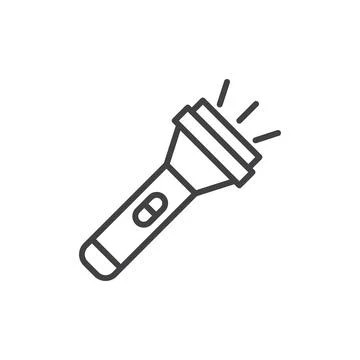 Flashlight icon in flat style. Electric lamp vector illustration on isolate.. Stock Illustration
