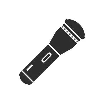 Flashlight icon in flat style. Electric lamp vector illustration on isolate.. Stock Illustration