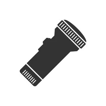 Flashlight icon in flat style. Electric lamp vector illustration on isolate.. Stock Illustration